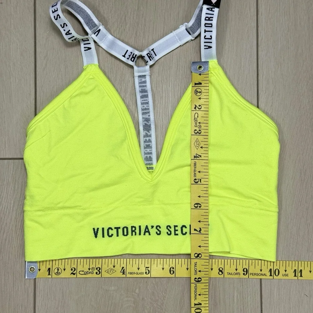 Victoria's Secret‎ Size Small Sport Neon Yellow Logo Band Racerback Sports Bra